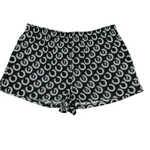 Pink Tencel Boxy‎ Pajama Shorts Size Medium Pure Black Laurel Logo Print Comfy